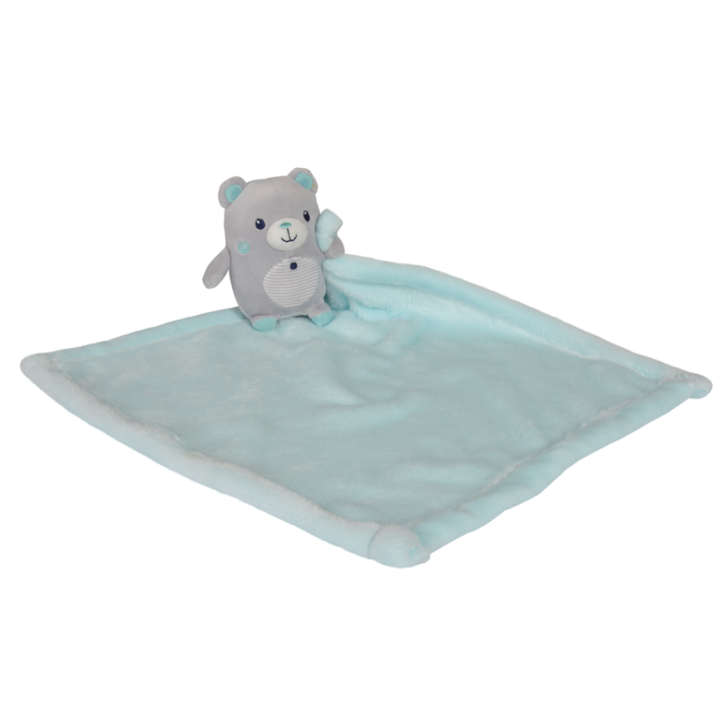  spandex baby comforter blue bear grey 
